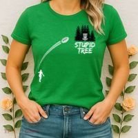 Disc Golf Stupid Tree Funny Frisbee Dad Boy Tees Women's T-Shirt thumb 2