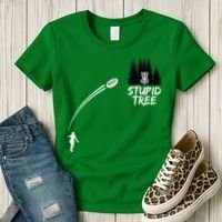 Disc Golf Stupid Tree Funny Frisbee Dad Boy Tees Women's T-Shirt thumb 3
