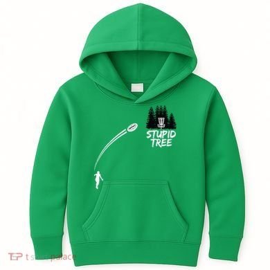 Disc Golf Stupid Tree Funny Frisbee Dad Boy Tees Kids Hoodie