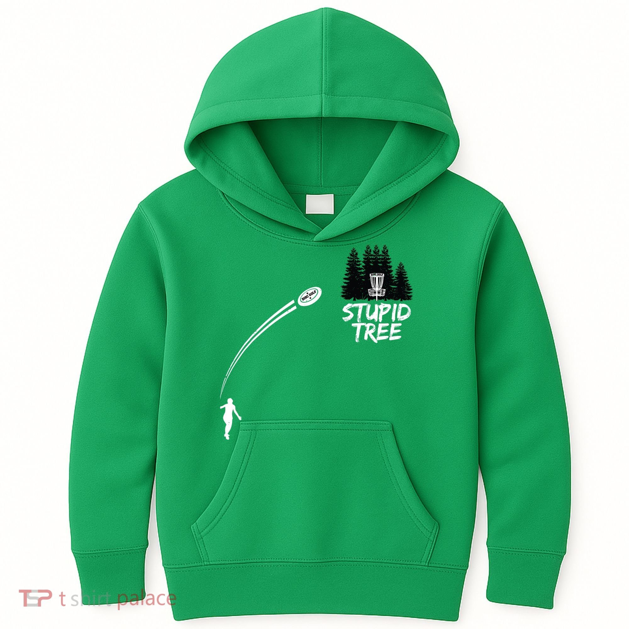 Disc Golf Stupid Tree Funny Frisbee Dad Boy Tees Kids Hoodie