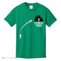 Disc Golf Stupid Tree Funny Frisbee Dad Boy Tees Kids T-Shirt thumb 0