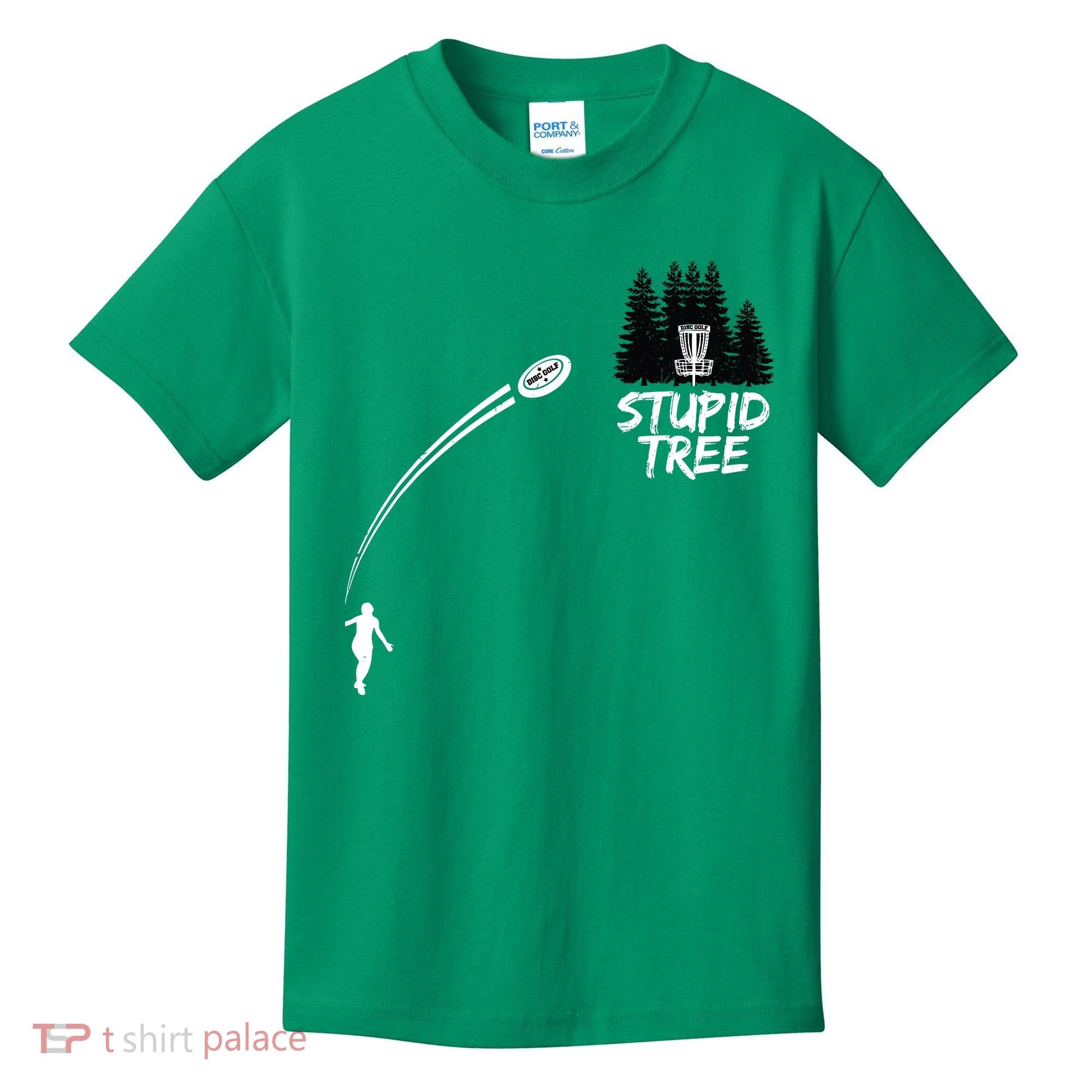Disc Golf Stupid Tree Funny Frisbee Dad Boy Tees Kids T-Shirt