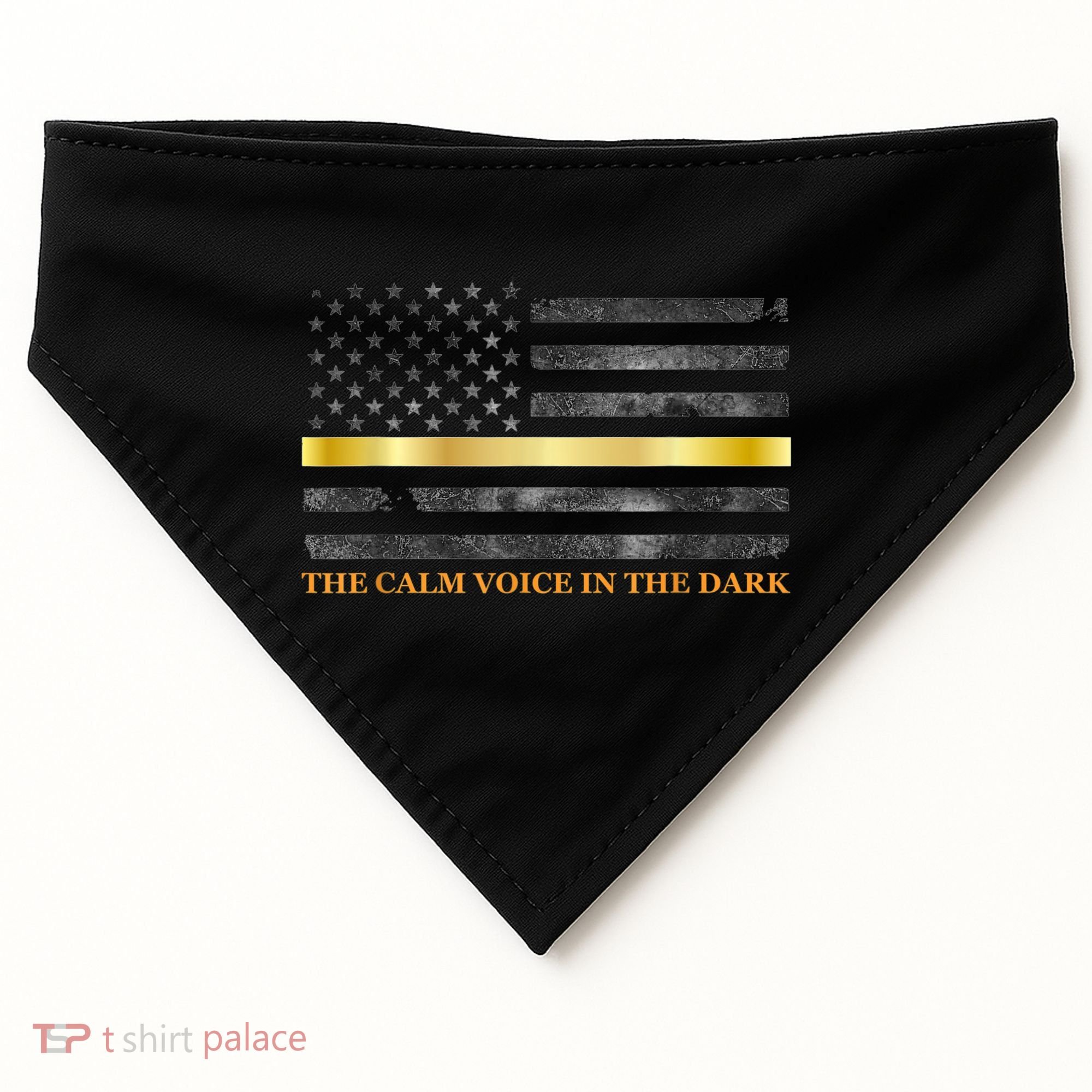 Dispatcher Gifts Thin Gold Line Thin Yellow Line 911 USA-Made Doggie Bandana