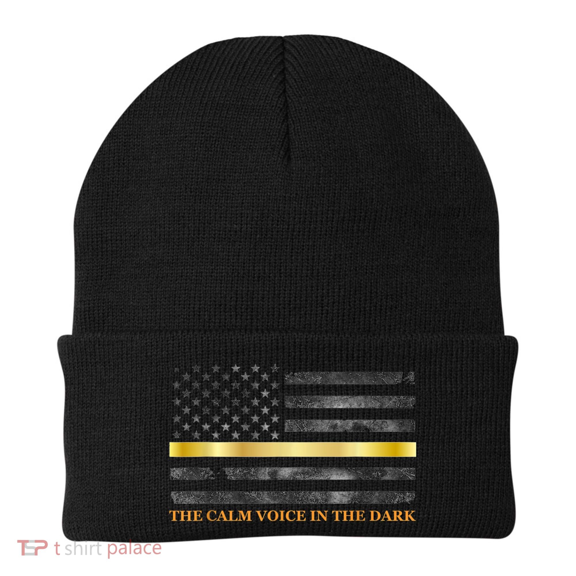 Dispatcher Gifts Thin Gold Line Thin Yellow Line 911 Beanie