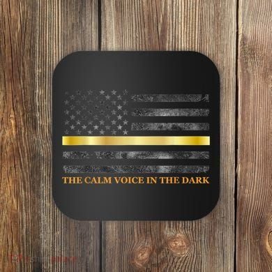 Dispatcher Gifts Thin Gold Line Thin Yellow Line 911 Coaster