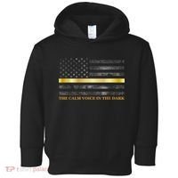 Dispatcher Gifts Thin Gold Line Thin Yellow Line 911 Toddler Hoodie thumb 0