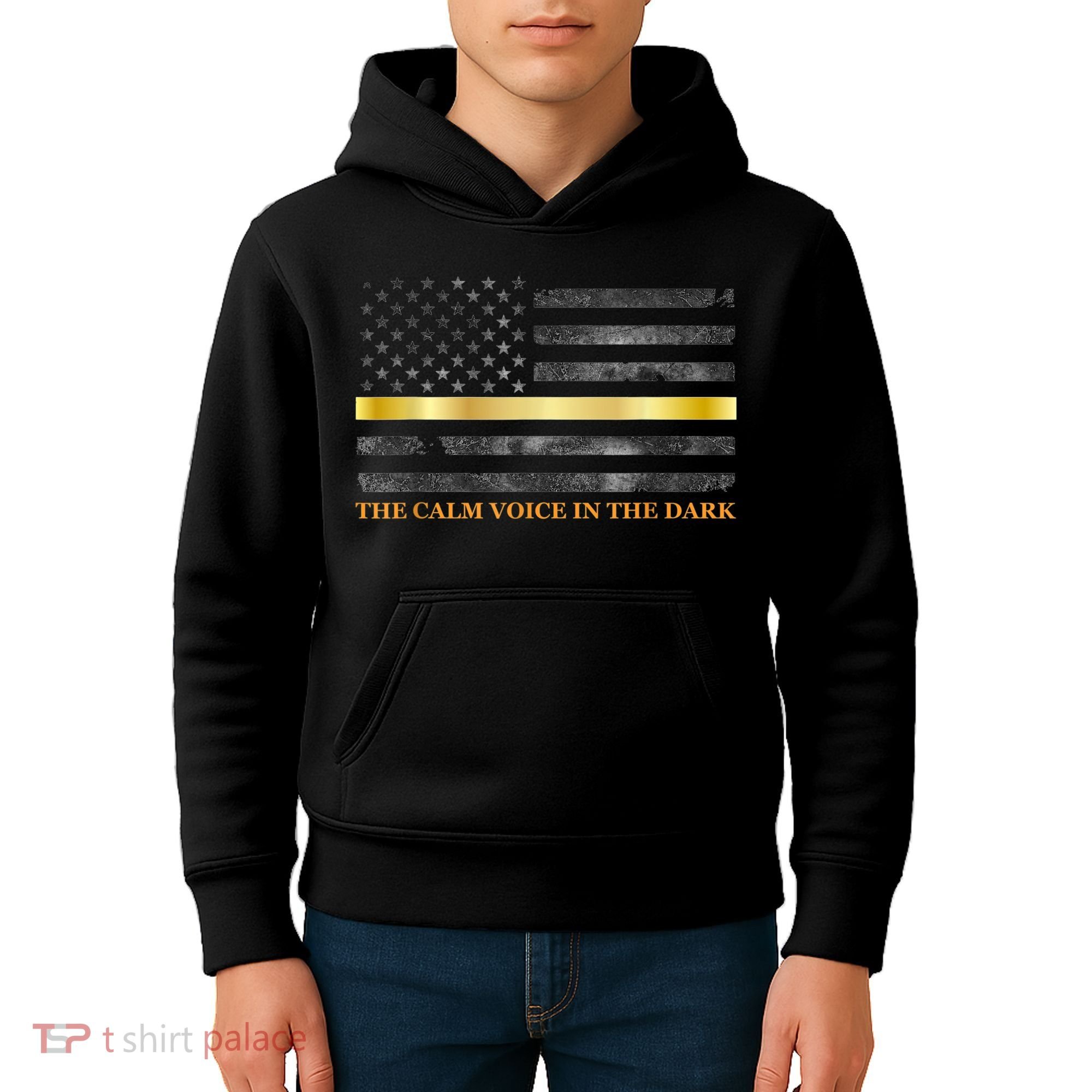 Dispatcher Gifts Thin Gold Line Thin Yellow Line 911 Kids Hoodie