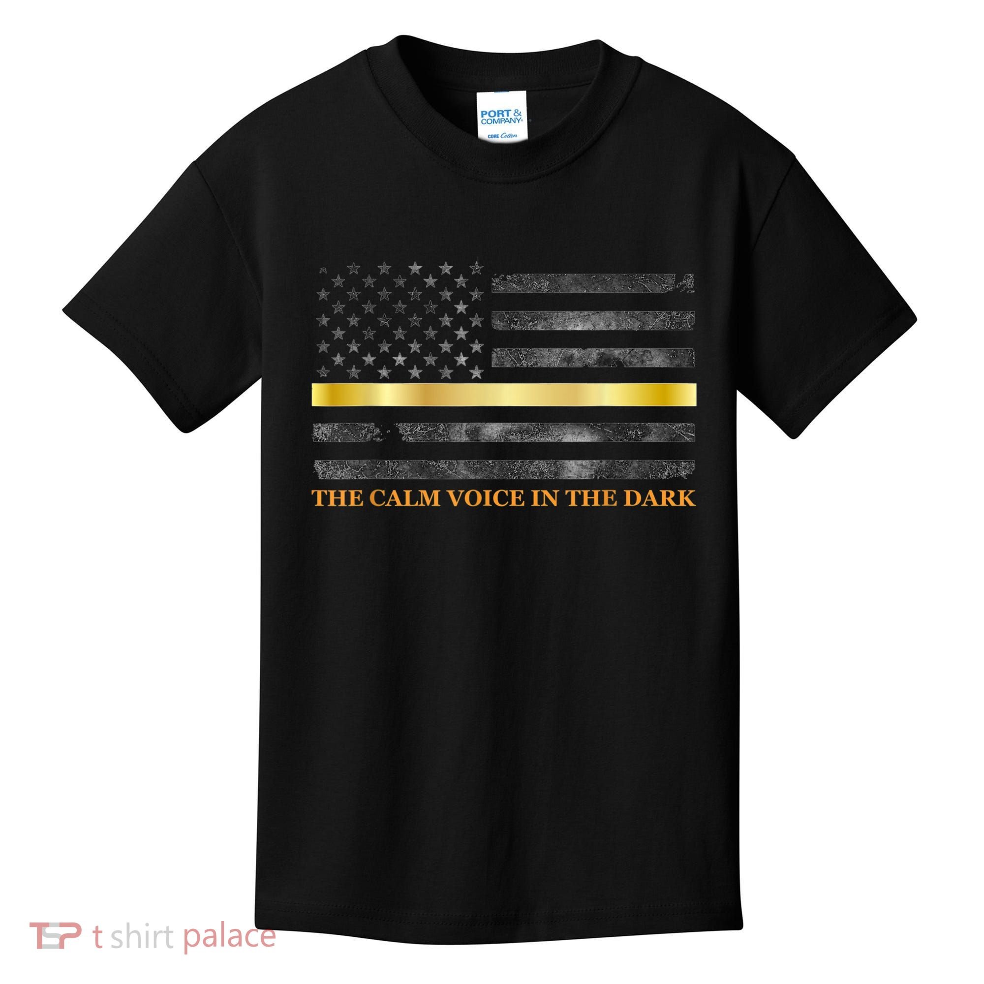Dispatcher Gifts Thin Gold Line Thin Yellow Line 911 Kids T-Shirt