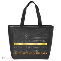 Dispatcher Gifts Thin Gold Line Thin Yellow Line 911 Tote Bag thumb 0