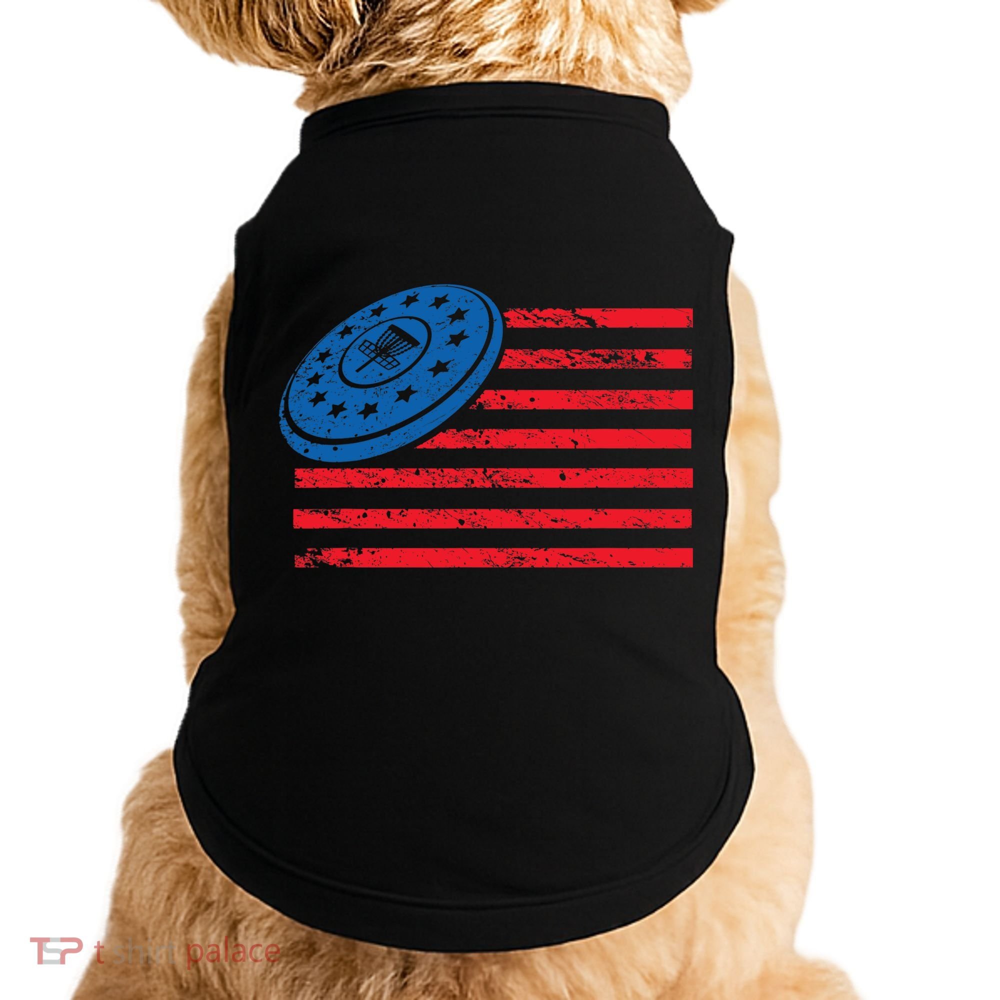 Disc Golf T USA Flag Disc Golf Doggie Tank