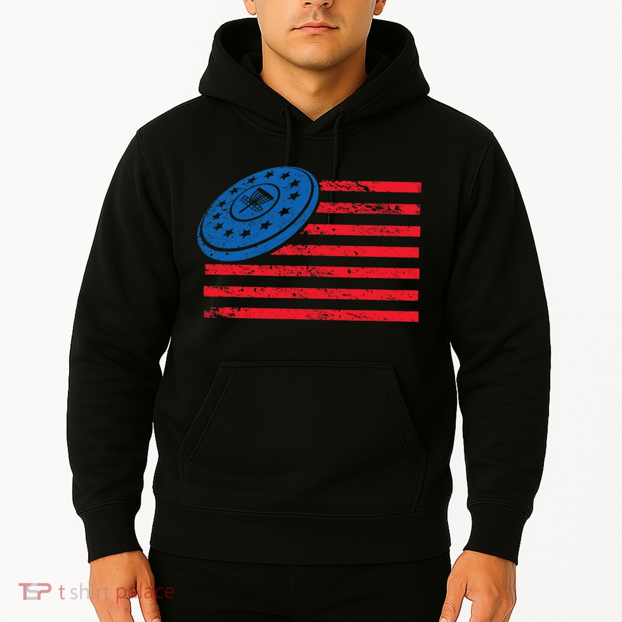 Disc Golf T USA Flag Disc Golf Hoodie