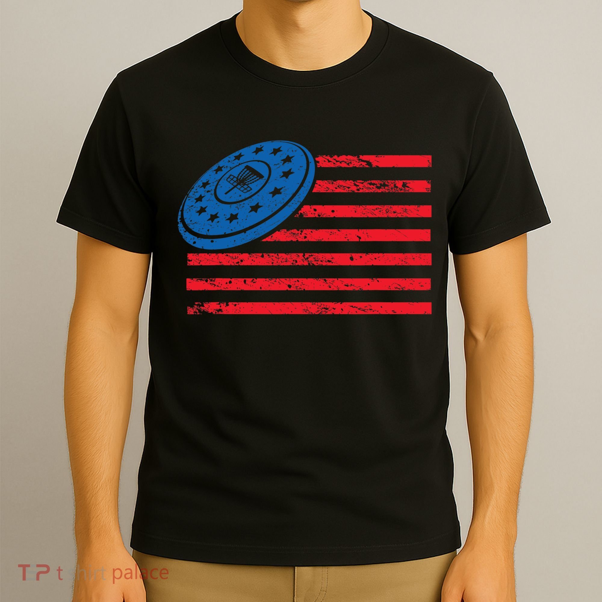 Disc Golf T USA Flag Disc Golf T-Shirt