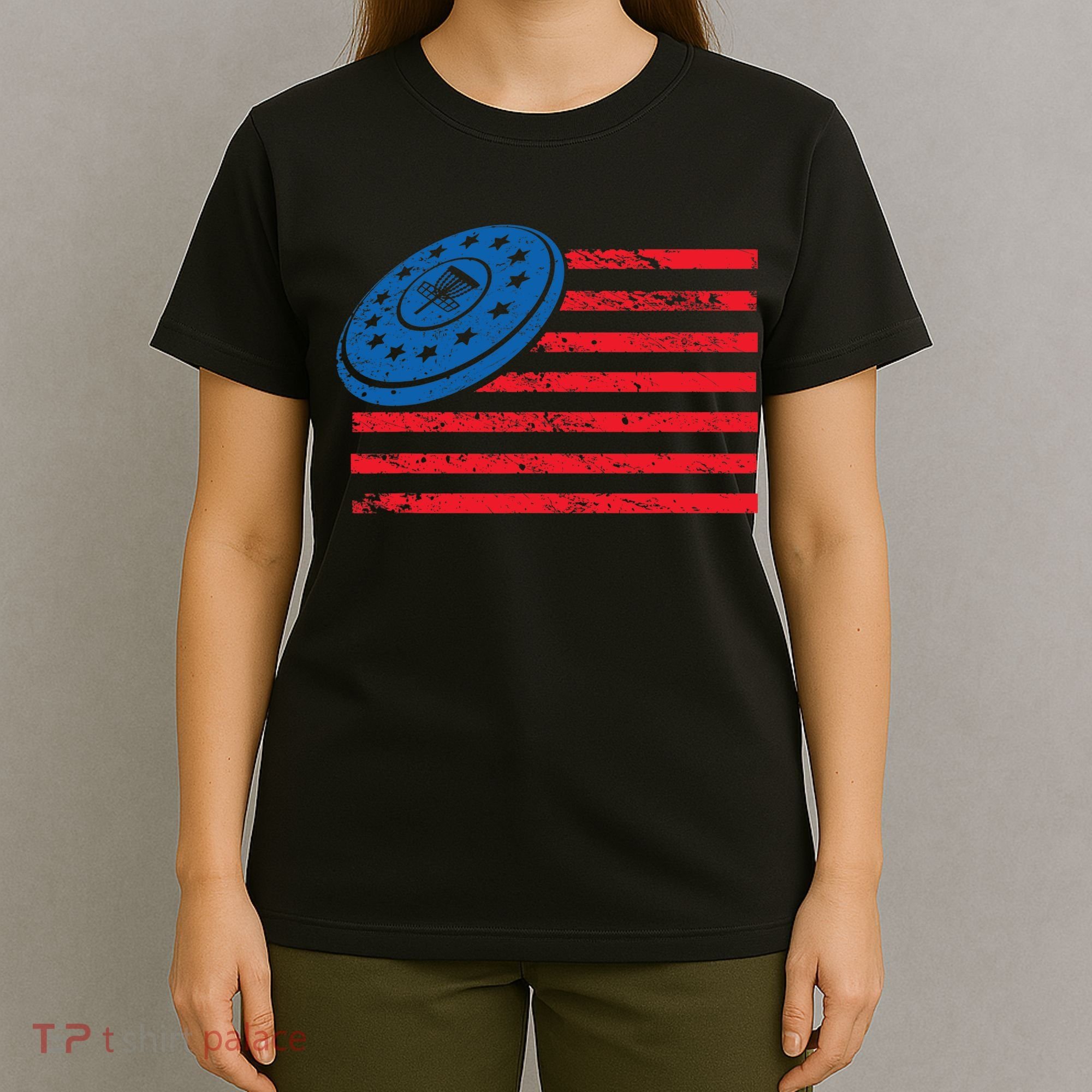 Disc Golf T USA Flag Disc Golf T-Shirt