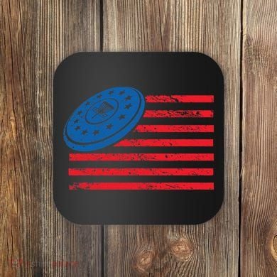 Disc Golf T USA Flag Disc Golf Coaster