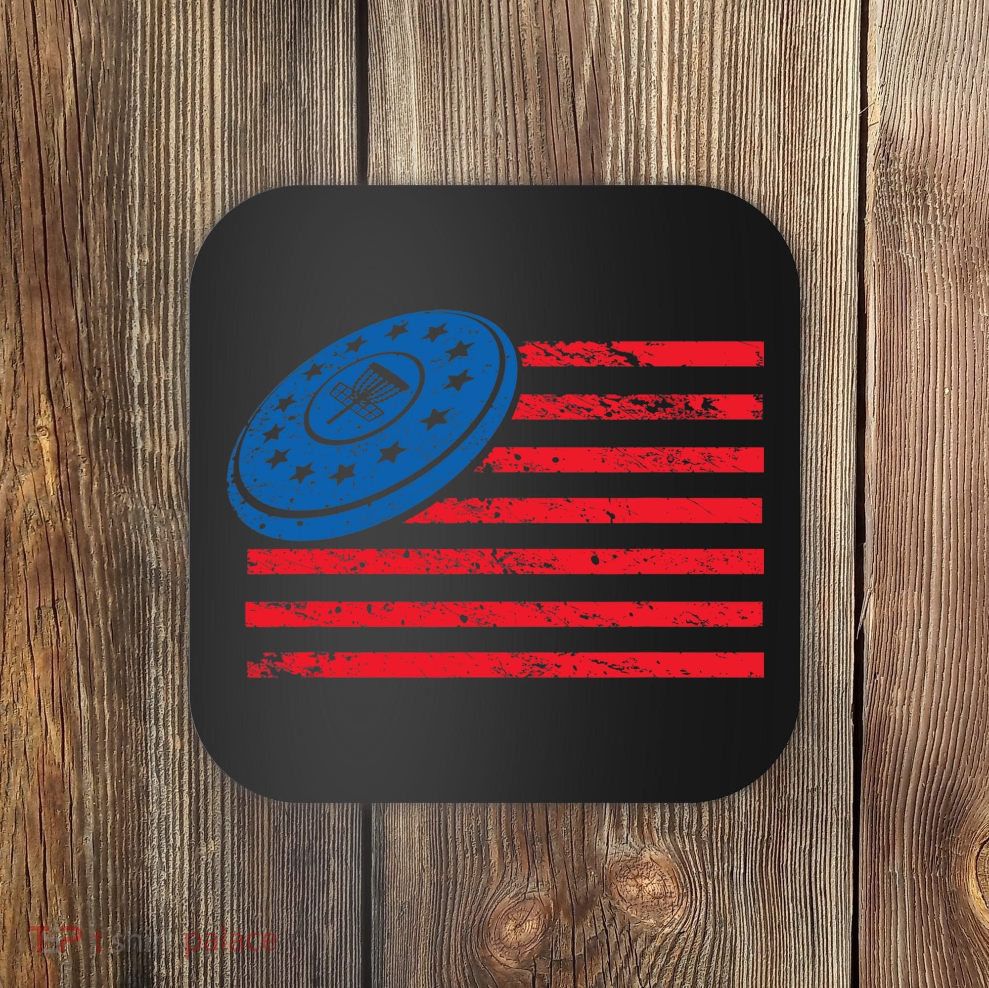 Disc Golf T USA Flag Disc Golf Coaster