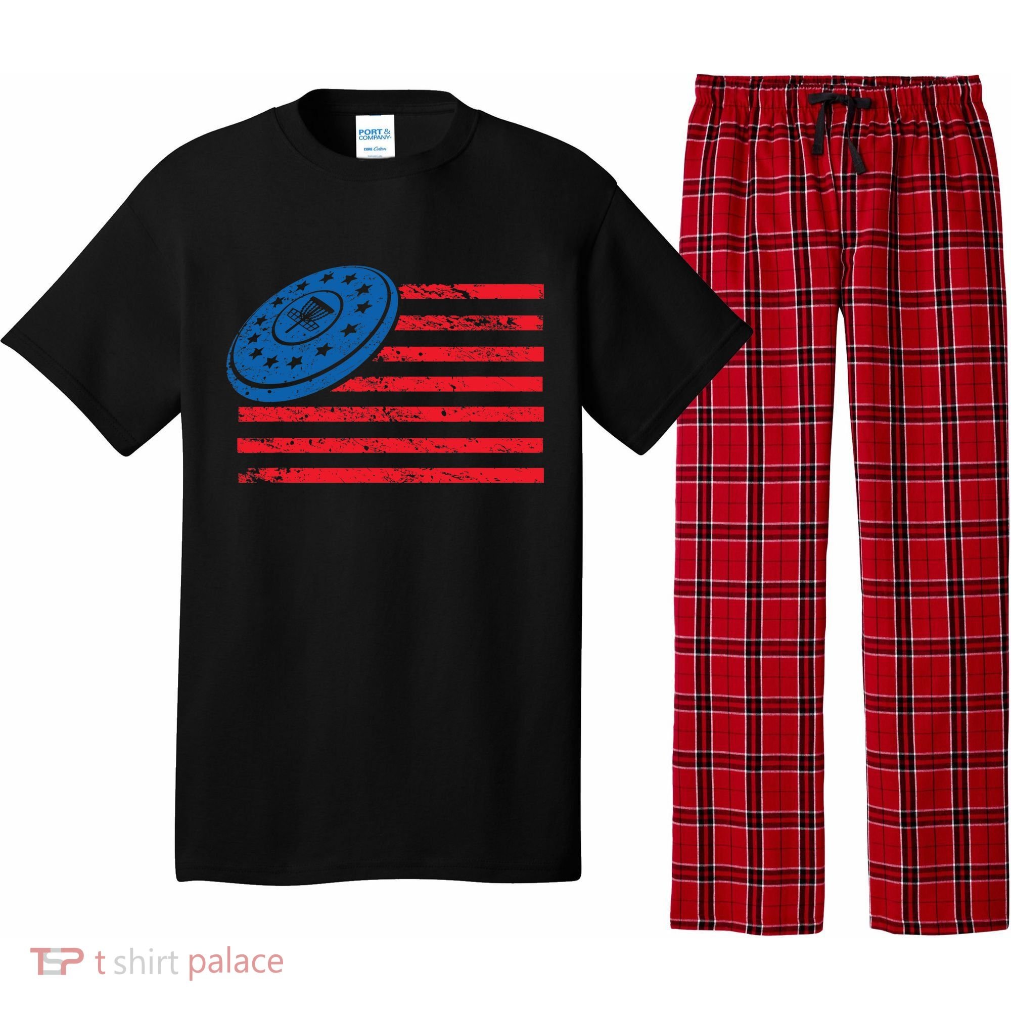 Disc Golf T USA Flag Disc Golf Pajama Set