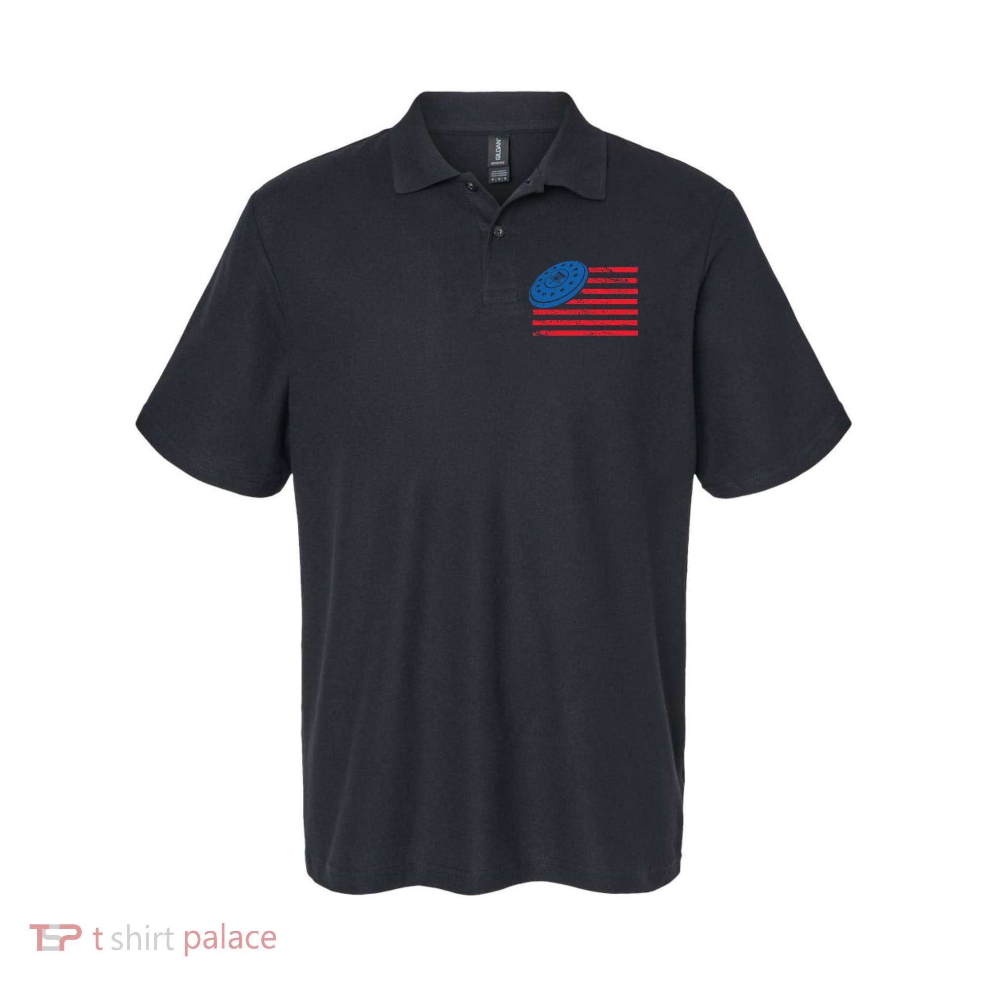 Disc Golf T USA Flag Disc Golf Polo