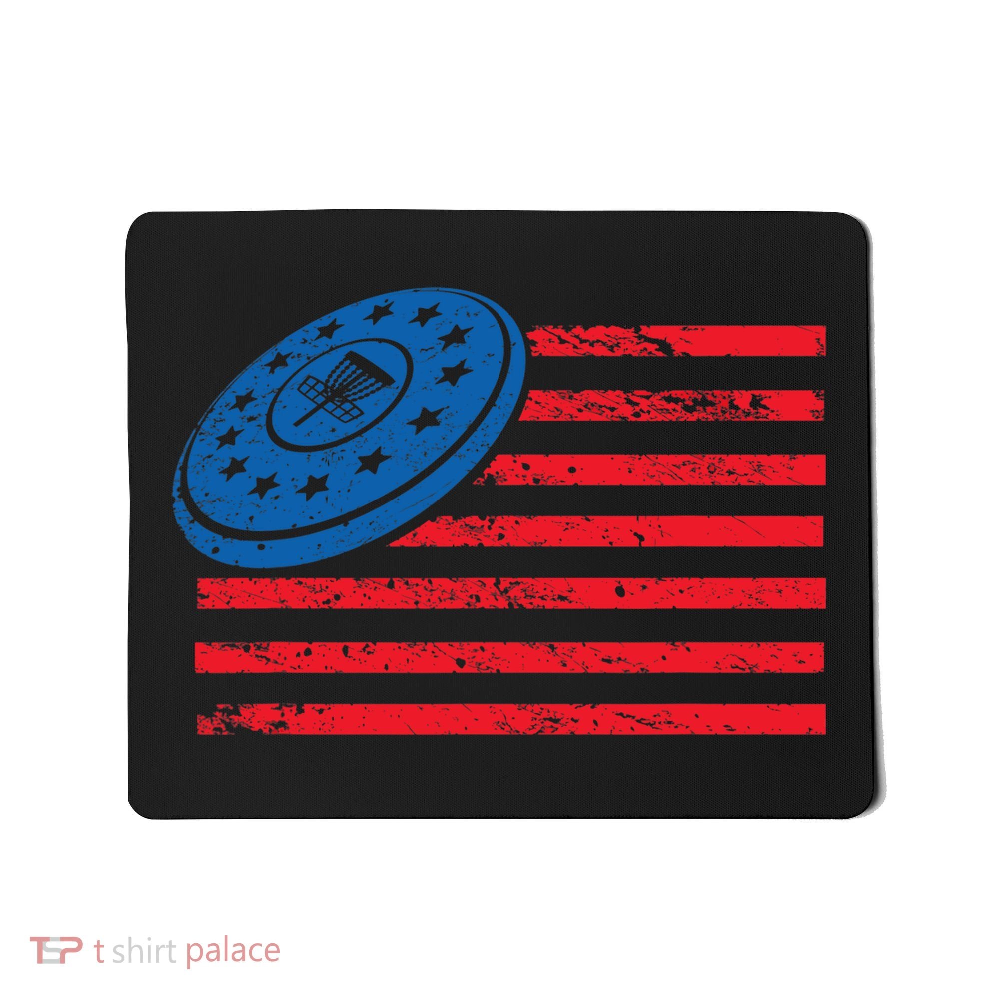 Disc Golf T USA Flag Disc Golf Mousepad