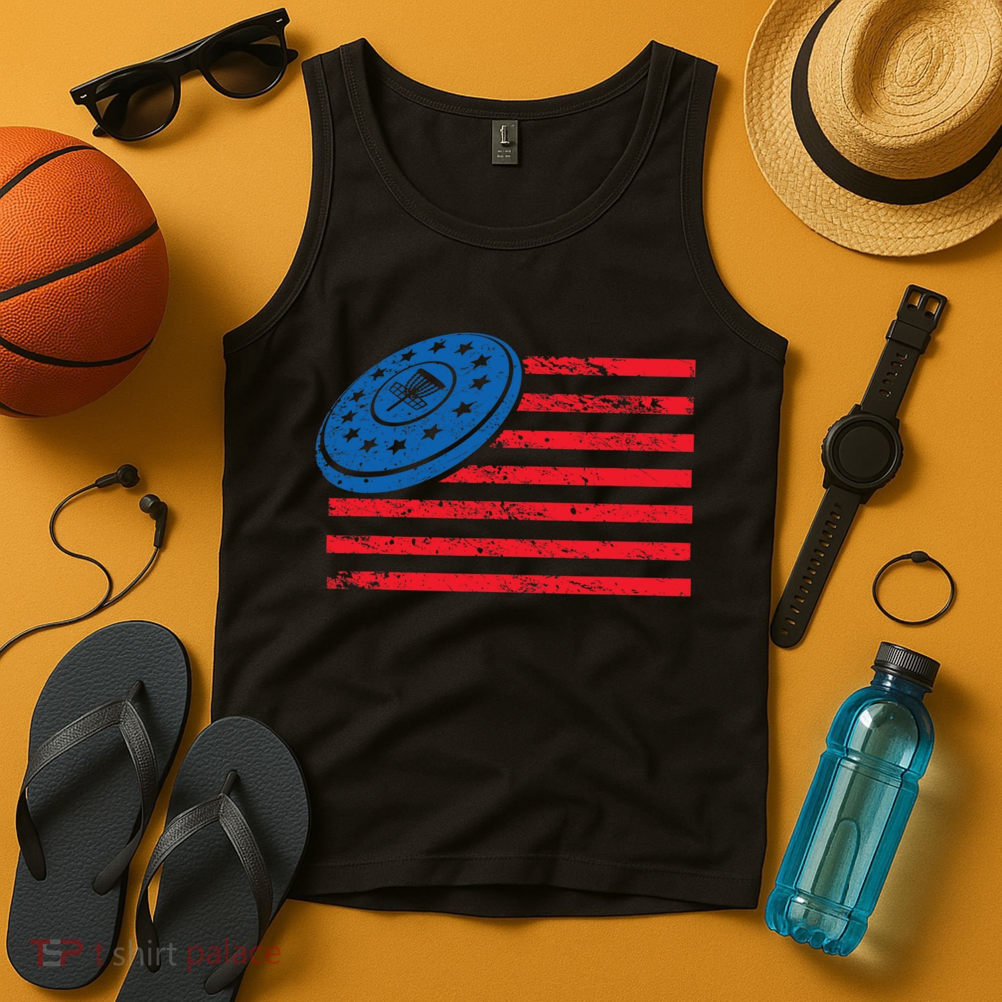 Disc Golf T USA Flag Disc Golf Tank Top