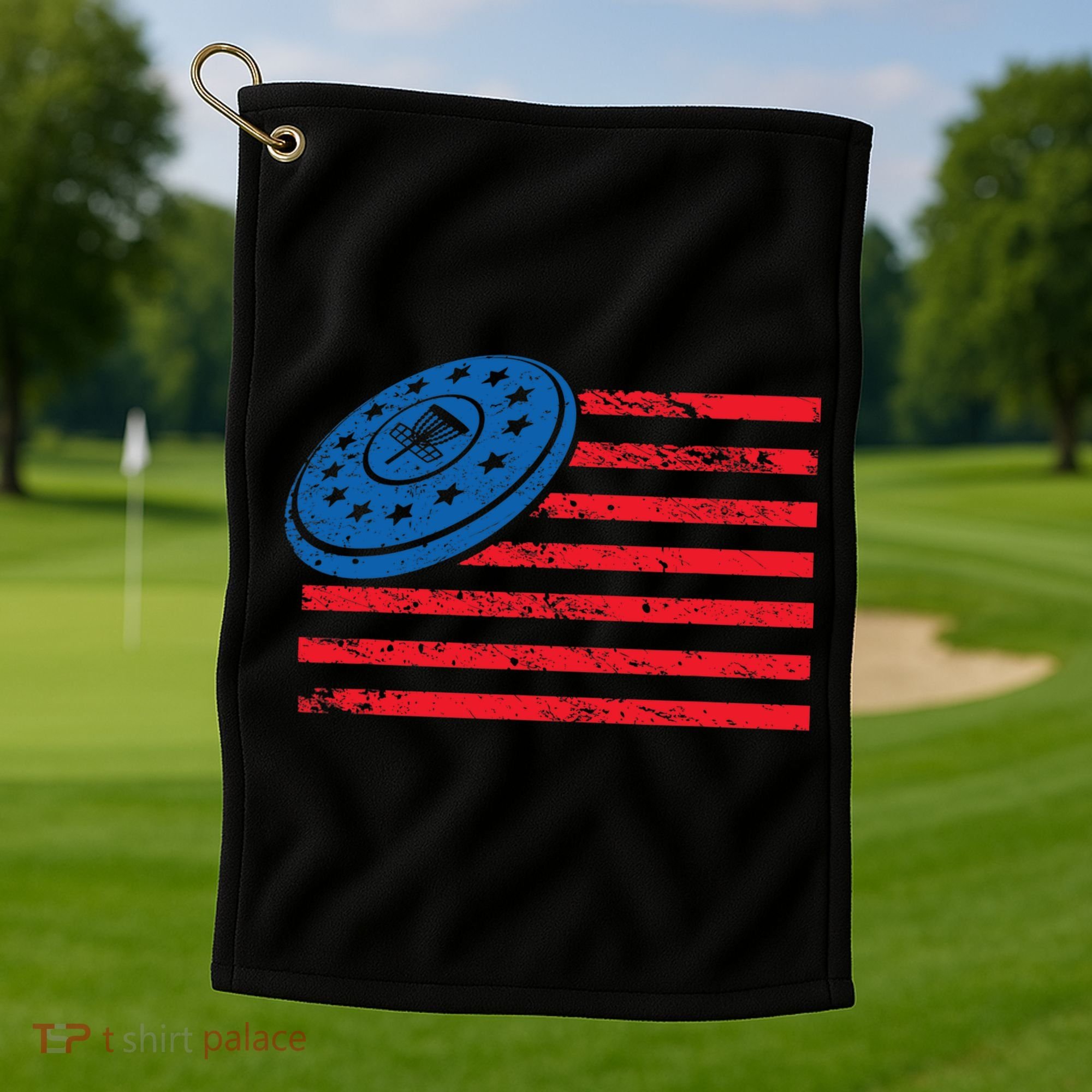 Disc Golf T USA Flag Disc Golf Golf Towel