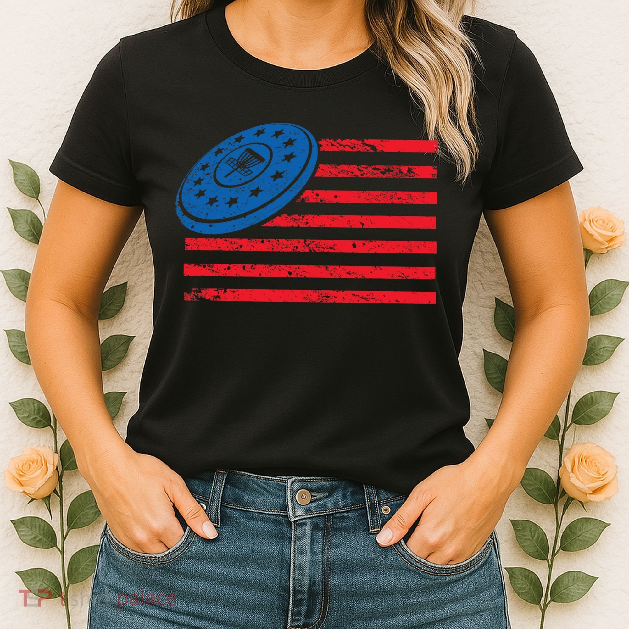 Disc Golf T USA Flag Disc Golf Women's T-Shirt