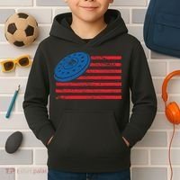Disc Golf T USA Flag Disc Golf Kids Hoodie thumb 2