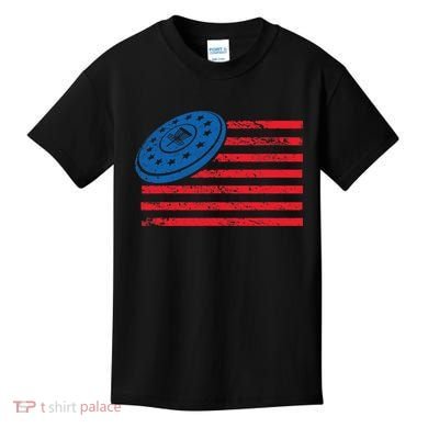 Disc Golf T USA Flag Disc Golf Kids T-Shirt