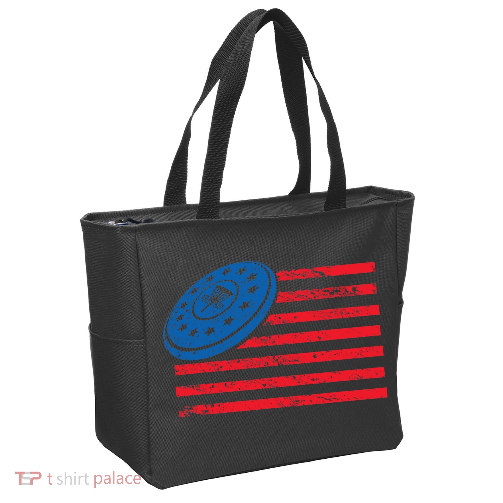 Disc Golf T USA Flag Disc Golf Tote Bag