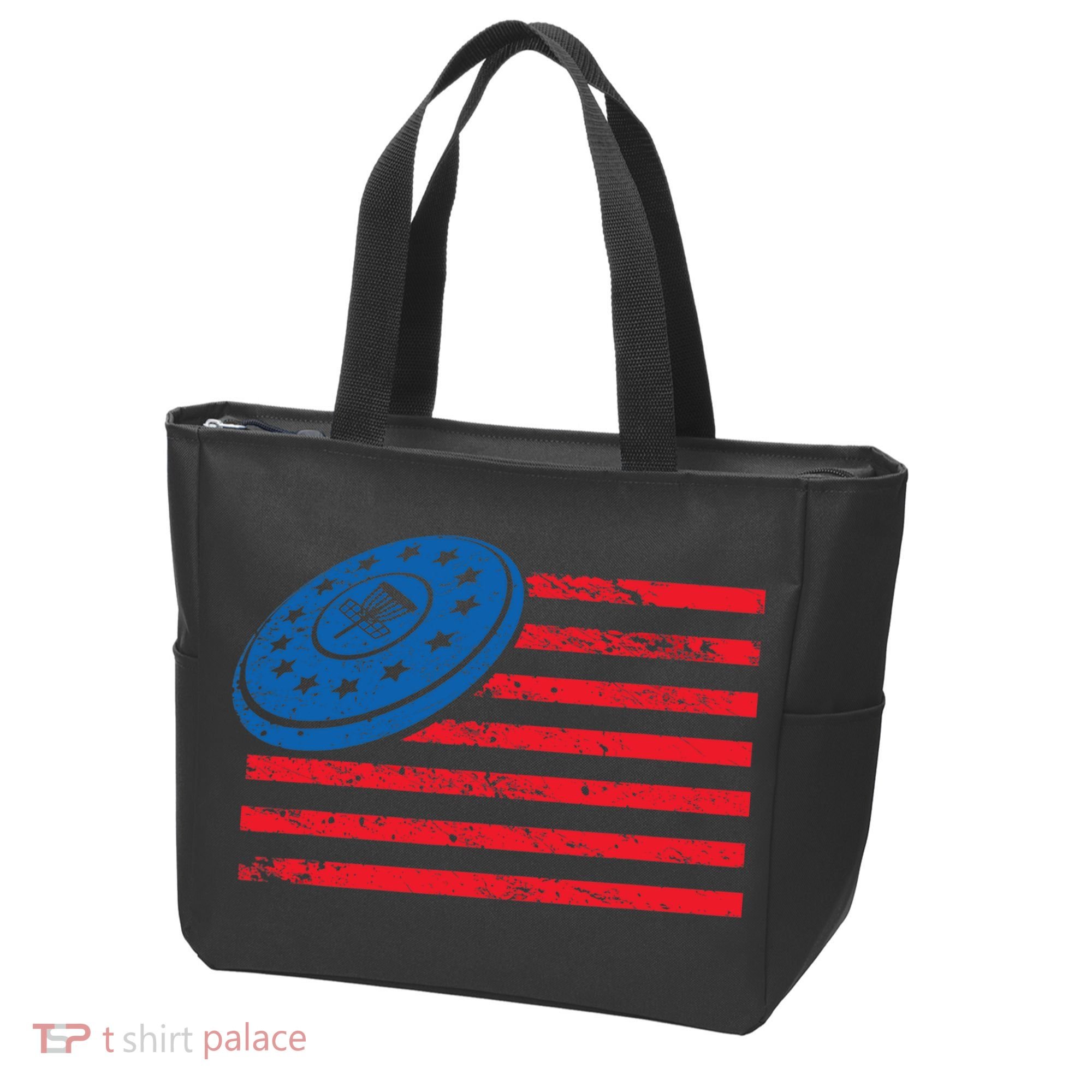Disc Golf T USA Flag Disc Golf Tote Bag
