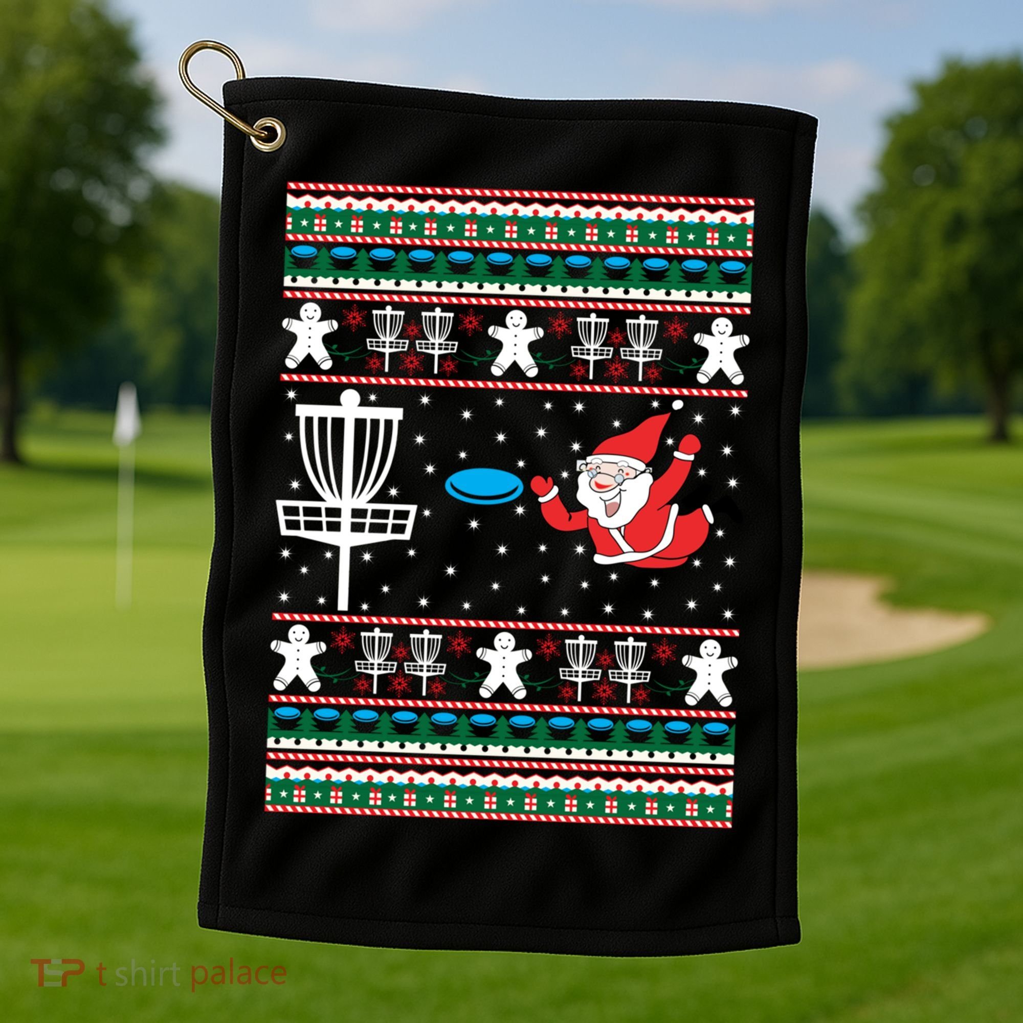 Disc Golf Ugly Christmas Merry Discmas Holiday Xmas Gift Cool Gift Golf Towel