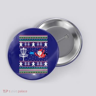 Disc Golf Ugly Christmas Merry Discmas Holiday Xmas Gift Cool Gift Button