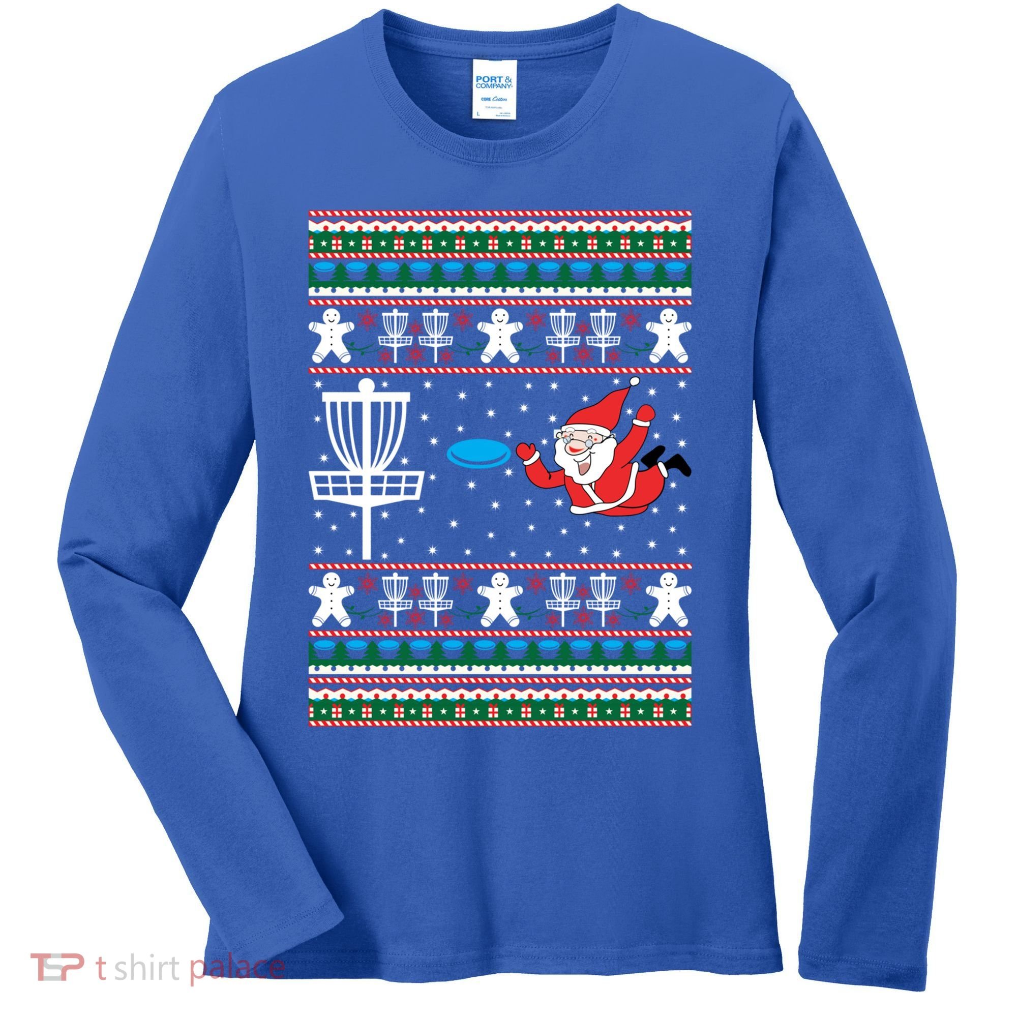 Disc Golf Ugly Christmas Merry Discmas Holiday Xmas Gift Cool Gift Women's Long Sleeve Shirt