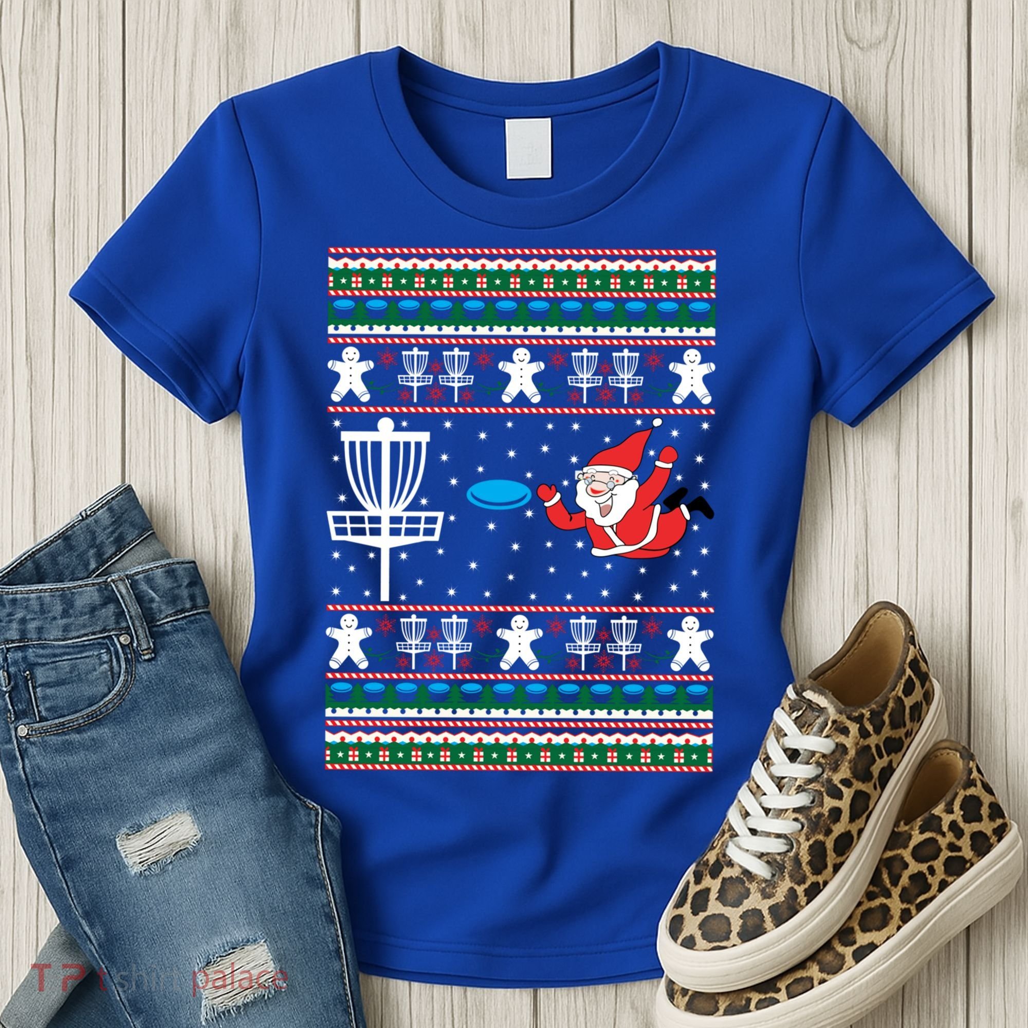 Disc Golf Ugly Christmas Merry Discmas Holiday Xmas Gift Cool Gift Women's T-Shirt