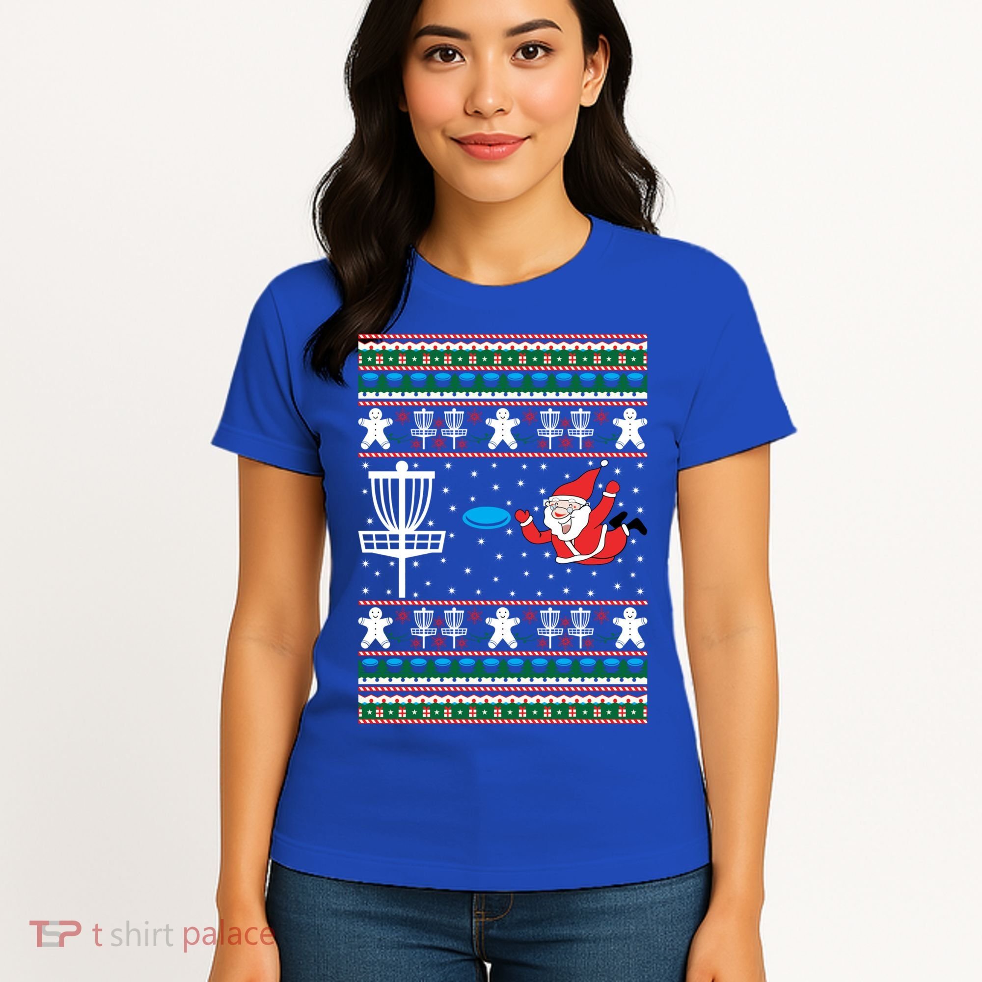 Disc Golf Ugly Christmas Merry Discmas Holiday Xmas Gift Cool Gift Women's T-Shirt