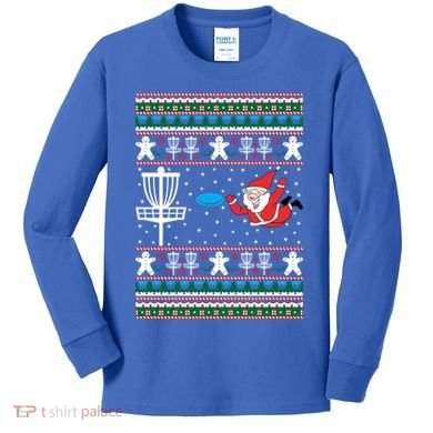 Disc Golf Ugly Christmas Merry Discmas Holiday Xmas Gift Cool Gift Kids Long Sleeve Shirt