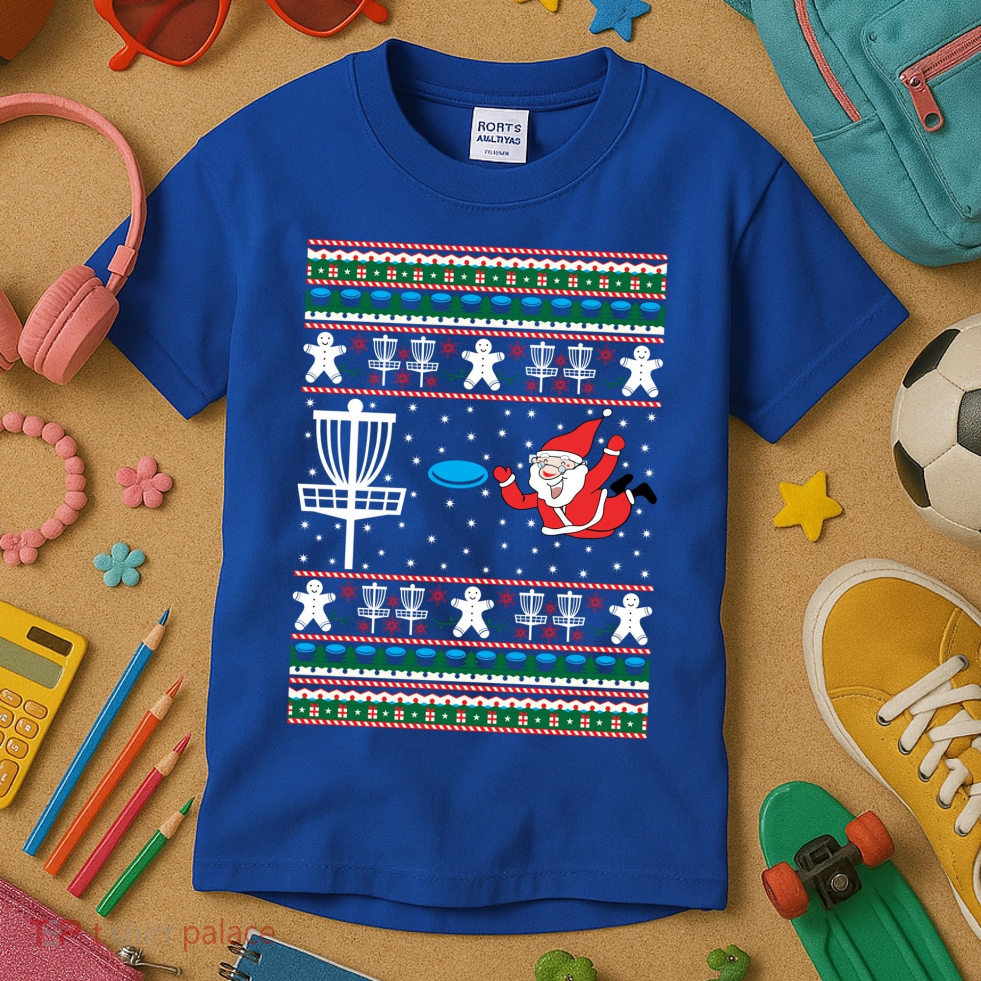 Disc Golf Ugly Christmas Merry Discmas Holiday Xmas Gift Cool Gift Kids T-Shirt