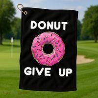 Donut Give Up Golf Towel thumb 1