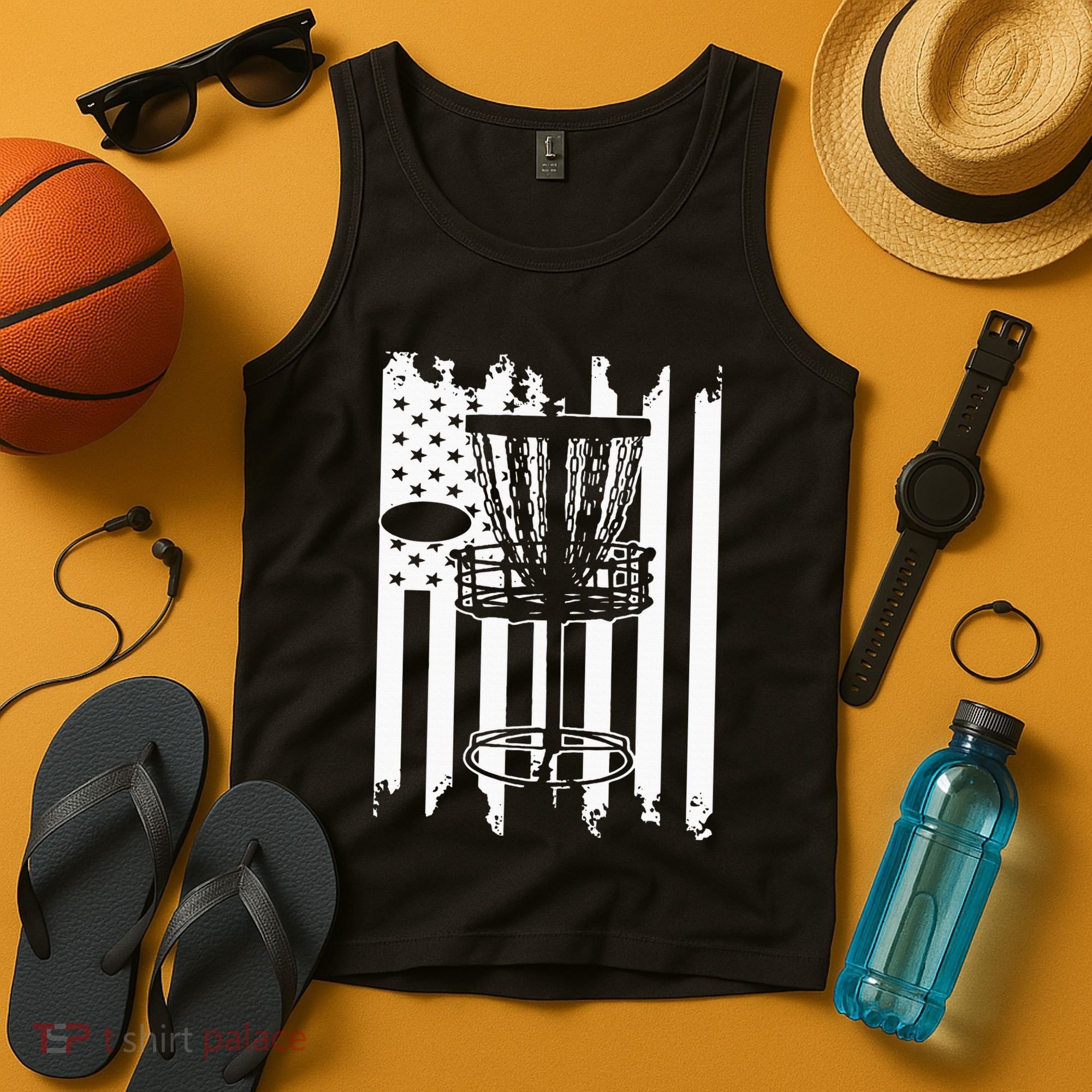 Disc Golf Usa Flag Tank Top