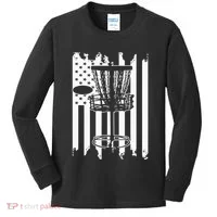 Disc Golf Usa Flag Kids Long Sleeve Shirt thumb 0