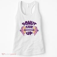 Donut Give Up Weightlifting Fitness Funny Women's Tank Top thumb 0