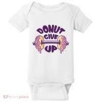 Donut Give Up Weightlifting Fitness Funny Baby Bodysuit thumb 0