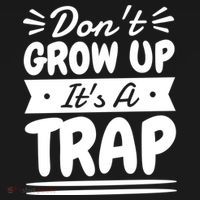 Don't Grow Up It's A Trap Sarcastic Adulting Saying Gift USA-Made Doggie Bandana thumb 2