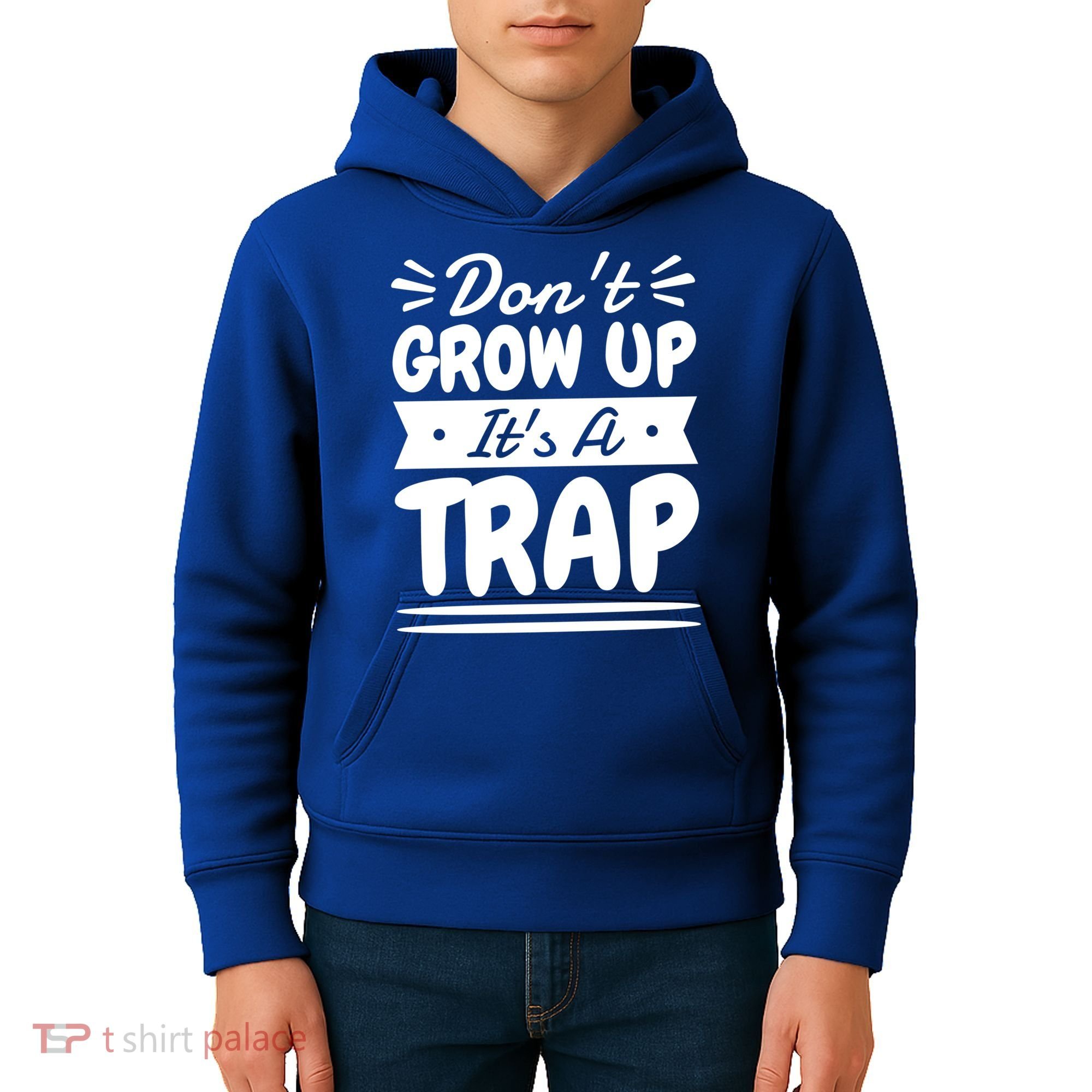 Don't Grow Up It's A Trap Sarcastic Adulting Saying Gift Kids Hoodie