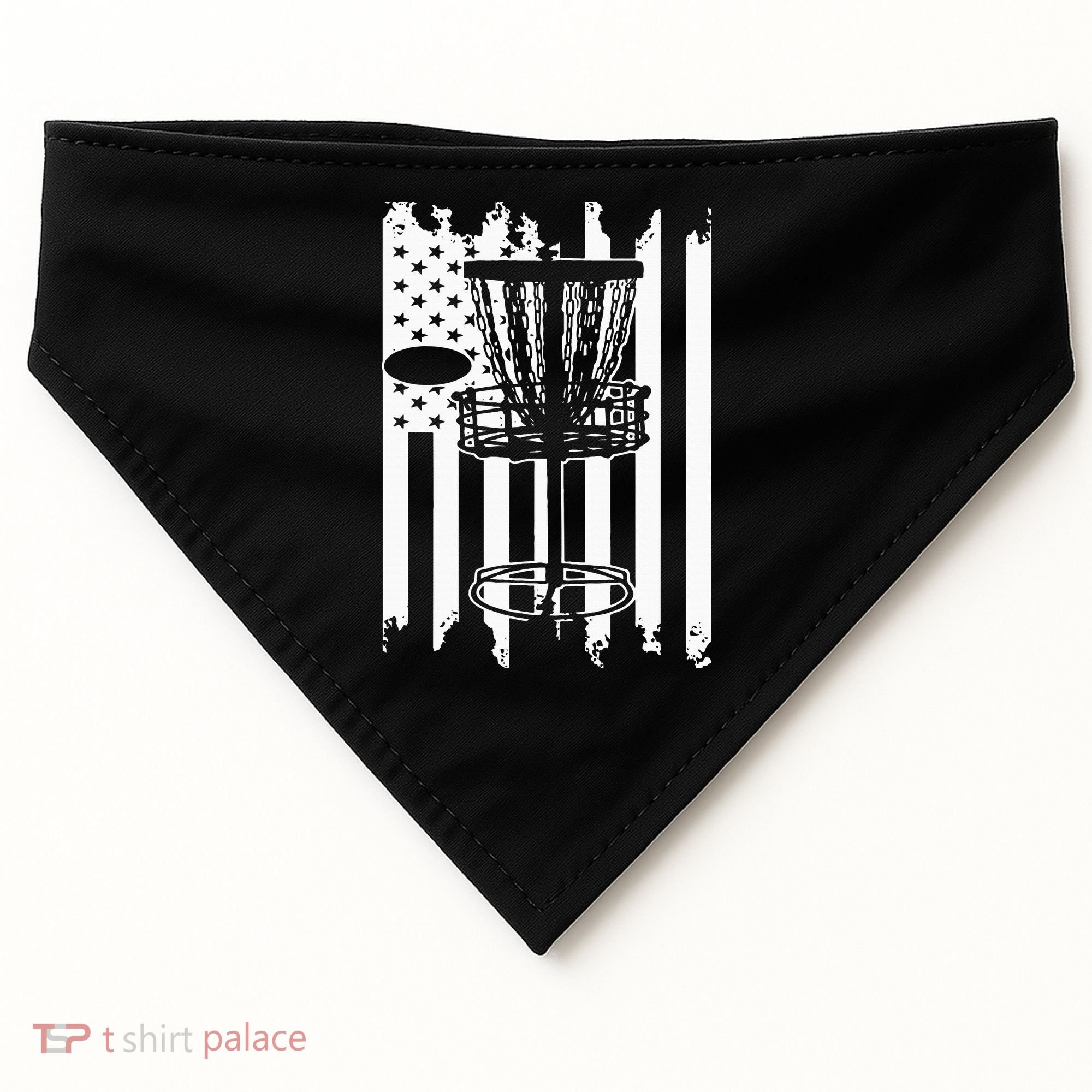 Disc Golf Usa Flag USA-Made Doggie Bandana