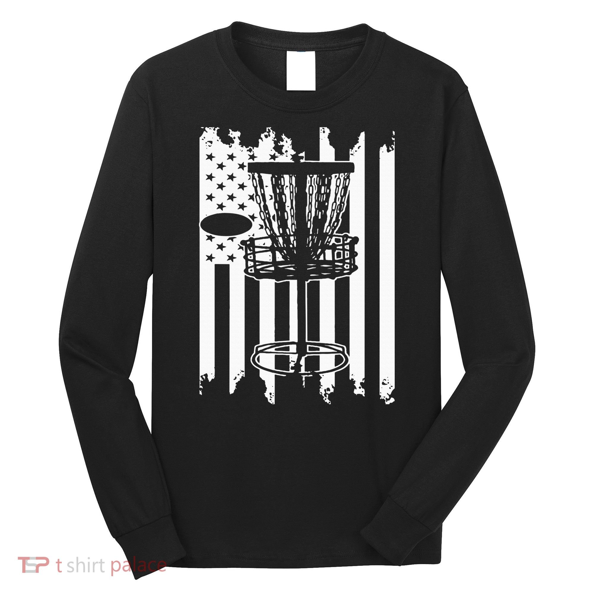 Disc Golf Usa Flag Long Sleeve Shirt