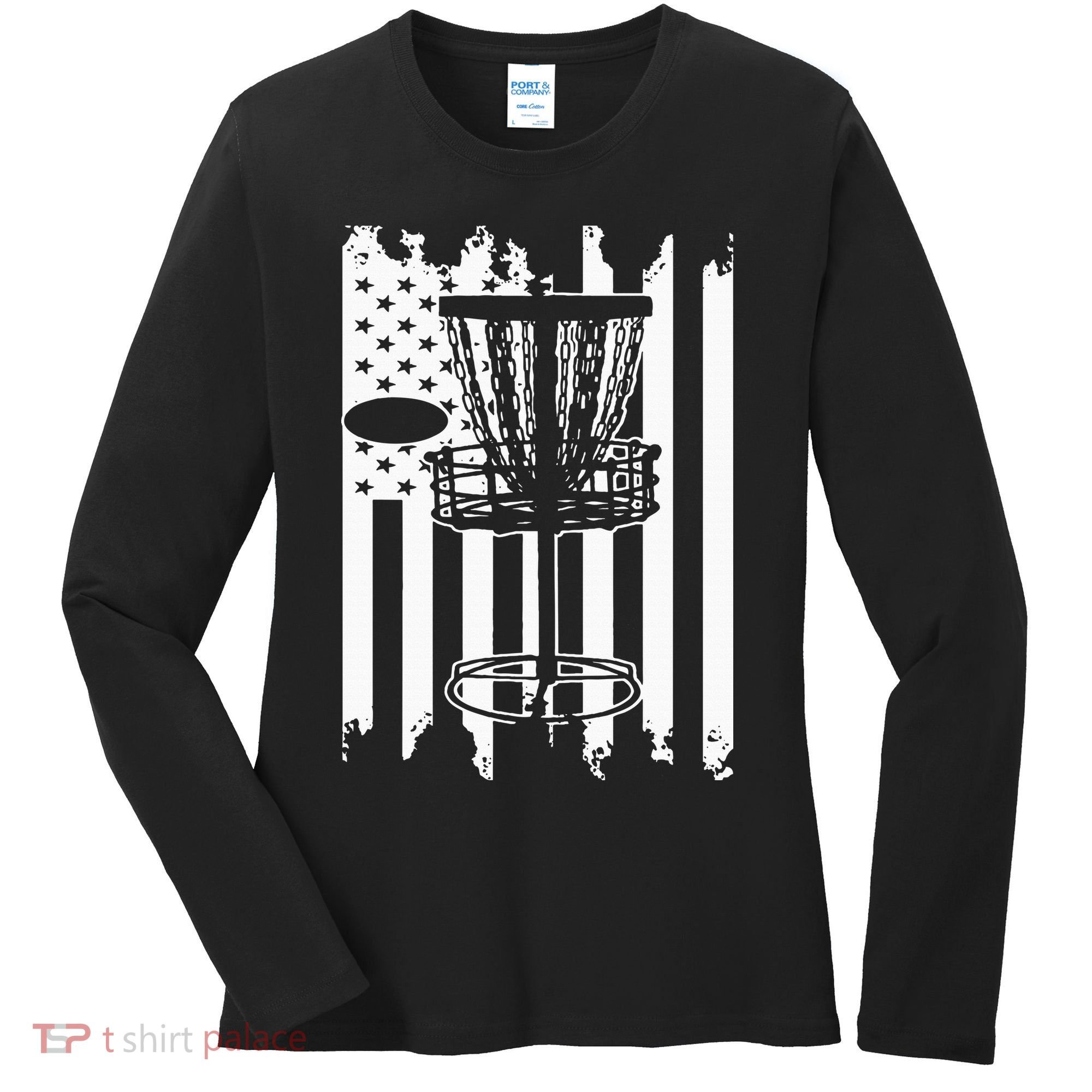 Disc Golf Usa Flag Women's Long Sleeve Shirt