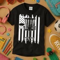 Disc Golf Usa Flag Kids T-Shirt thumb 3