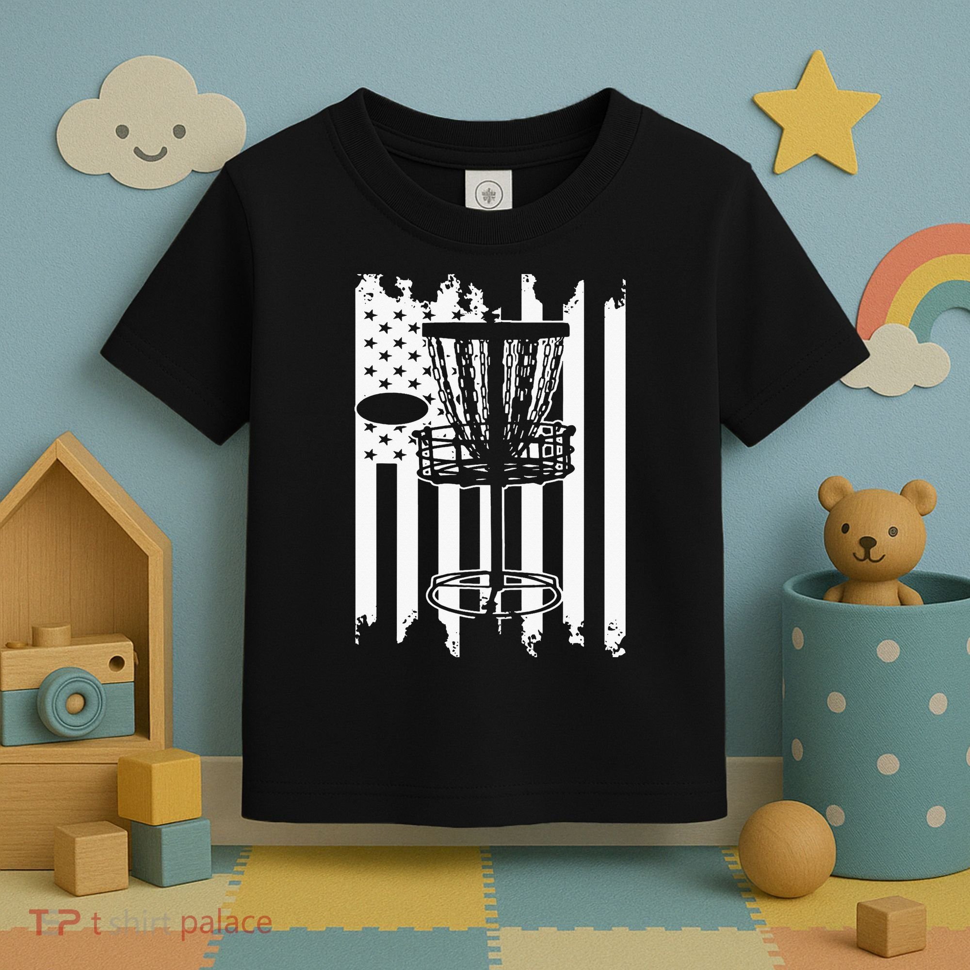 Disc Golf Usa Flag Toddler T-Shirt