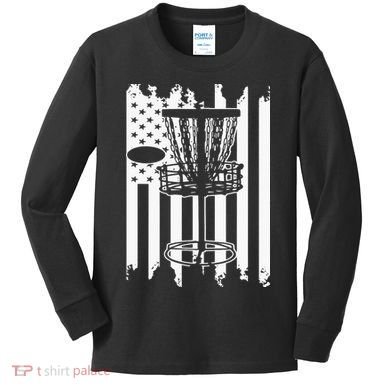 Disc Golf Usa Flag Kids Long Sleeve Shirt