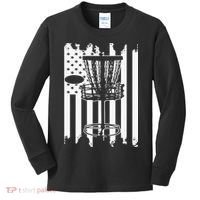 Disc Golf Usa Flag Kids Long Sleeve Shirt thumb 0